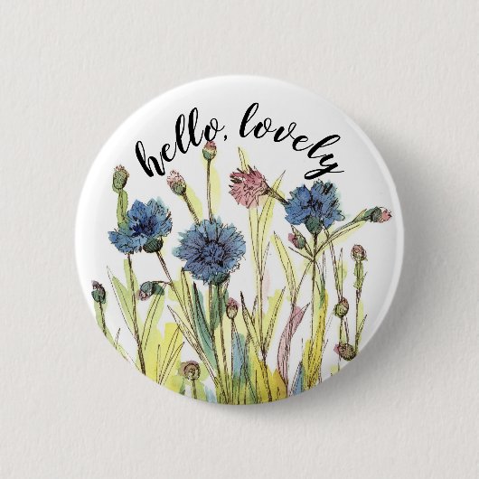 Hallo Mooie Bachelor Buttonnen Positieve woorden Ronde Button 5,7 Cm (Voorkant)