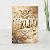 Hallo, mooie bloemendesign, kaart (Voorkant)