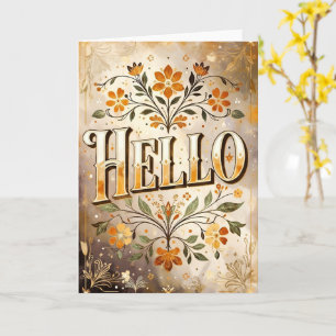 Hallo, mooie bloemendesign, kaart
