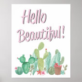 Hallo Mooie Cactus Muur Kunstprint Poster (Voorkant)