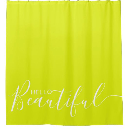 hallo mooie Chartreuse White Girly Douchegordijn (Voorkant)