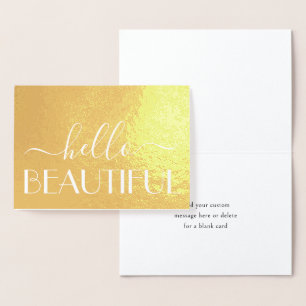 Hallo Mooie Chic Moderne Typografie Vouwkaartje Folie Kaarten