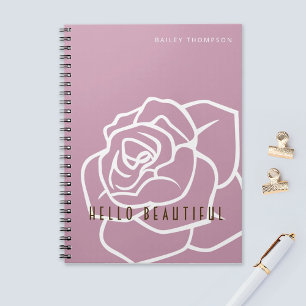 Hallo Mooie - Eenvoudige Moderne Roze Roos Bloem Notitieboek