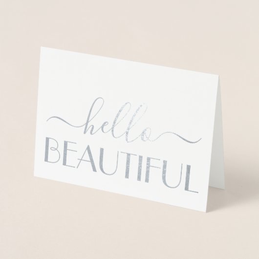 Hallo Mooie Eenvoudige Moderne Script Vouw Notitie Folie Kaarten (Voorkant)