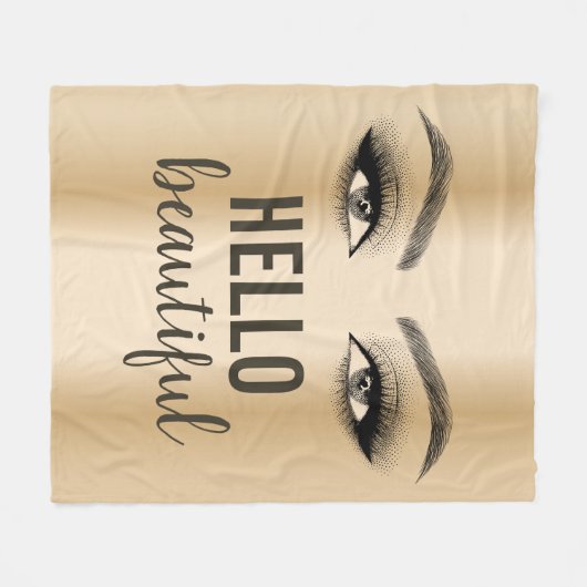hallo mooie Eyelash Extensions Makeup Artist Fleece Deken (Voorkant (Horizontaal))