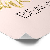 hallo Mooie Eyelashes Gold Typografie Salon Poster (Hoek)