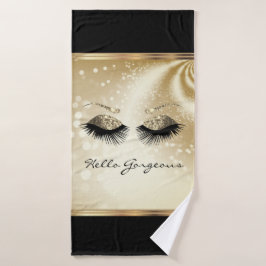 hallo - Mooie Eyelashes - Goud Bad Handdoek