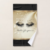 hallo - Mooie Eyelashes - Goud Bad Handdoek (Handdoek)