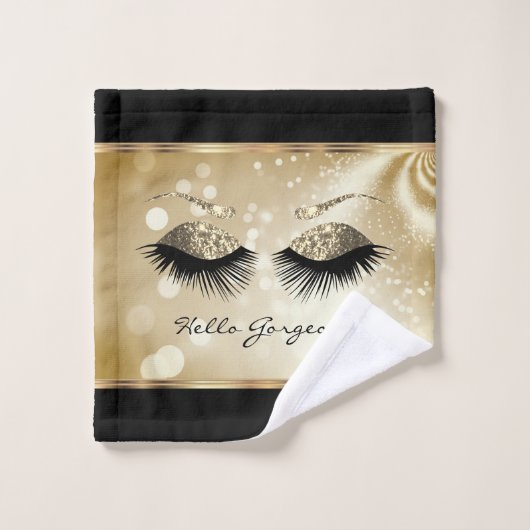 hallo - Mooie Eyelashes - Goud Bad Handdoek (Wasdoekje)
