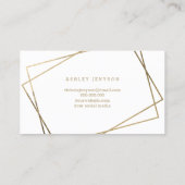 hallo mooie faux gouden script geometrisch wit visitekaartje (Achterkant)