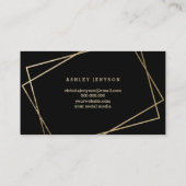 hallo mooie faux gouden script geometrisch zwart visitekaartje (Achterkant)