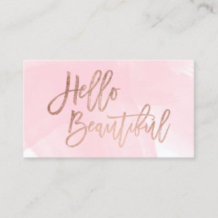 hallo mooie faux roos gouchic script roze visitekaartje