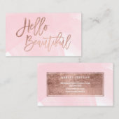 hallo mooie faux roos gouchic script roze visitekaartje (Voorkant / Achterkant)