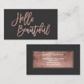 hallo mooie faux roos gouden kerkscriptie grijs visitekaartje (Voorkant / Achterkant)