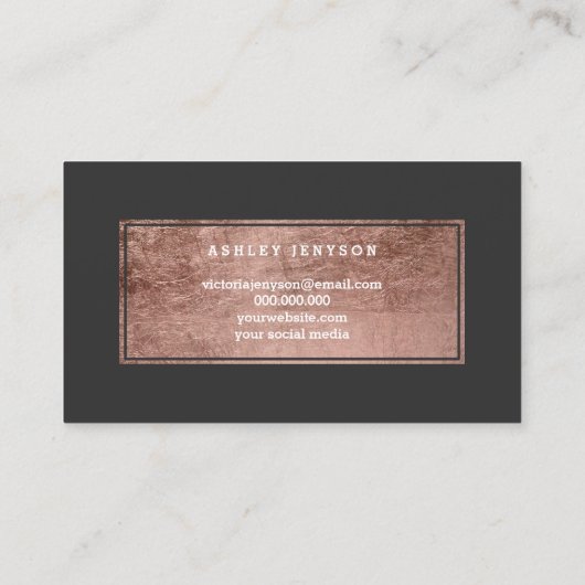 hallo mooie faux roos gouden kerkscriptie grijs visitekaartje (Achterkant)