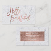 hallo mooie faux roos gouden kerkscriptmarmer visitekaartje (Voorkant / Achterkant)