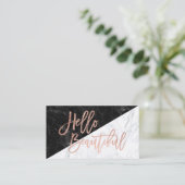 hallo mooie faux roos gouden stollingsmarmer visitekaartje (Staand voorkant)