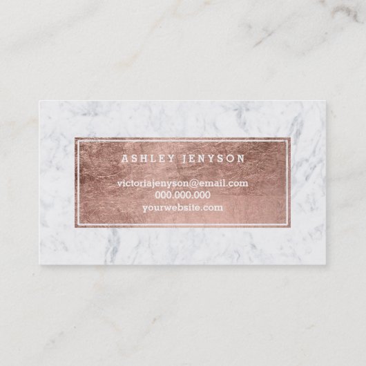 hallo mooie faux roos gouden tipografie visitekaartje (Achterkant)