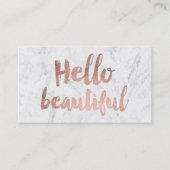 hallo mooie faux roos gouden tipografie visitekaartje (Voorkant)