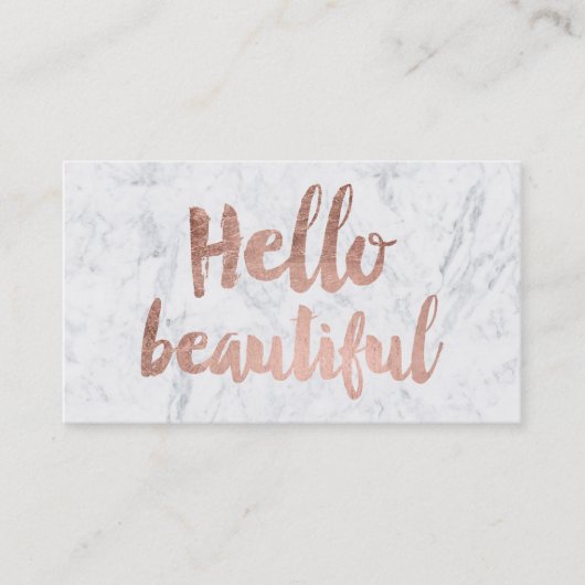 hallo mooie faux roos gouden tipografie visitekaartje (Voorkant)