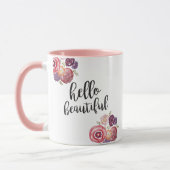 Hallo Mooie Flower Quote Coffee Mok (Links)