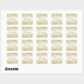 Hallo Mooie gouden faux glitter Vierkante Sticker (Vel)