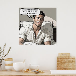 Hallo Mooie jaren 1950 Romance Comic Poster