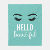 hallo Mooie Lashes Eyelash Makeup Artist Blauwgroe Fleece Deken (Voorkant)