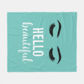 hallo Mooie Lashes Eyelash Makeup Artist Blauwgroe Fleece Deken (Voorkant (Horizontaal))