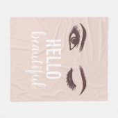 hallo Mooie Lashes Eyelash Makeup Artist Fleece Deken (Voorkant (Horizontaal))