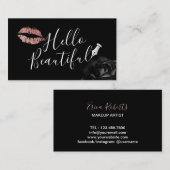 hallo mooie lips Typografie Makeup Artist Visitekaartje (Voorkant / Achterkant)