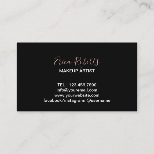 hallo mooie lips Typografie Makeup Artist Visitekaartje (Achterkant)