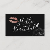 hallo mooie lips Typografie Makeup Artist Visitekaartje (Voorkant)