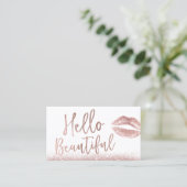 Hallo Mooie Make-up Artiest Roos Gouden Typografie Visitekaartje (Staand voorkant)