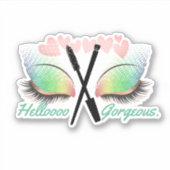 Hallo Mooie make-up ogen Sticker (Voorkant)