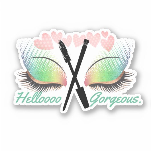 Hallo Mooie make-up ogen Sticker (Voorkant)