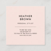 Hallo Mooie moderne blush roze Vierkante Visitekaartje (Achterkant)