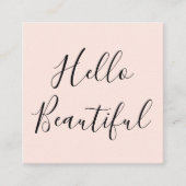 Hallo Mooie moderne blush roze Vierkante Visitekaartje (Voorkant)