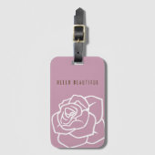Hallo Mooie - Moderne Chic Roze Roos Bagagelabel (Voorkant (verticaal))