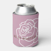 Hallo Mooie - Moderne Chic Roze Roos Blikje Koeler (Blikje Voorkant)