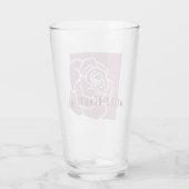 Hallo Mooie - Moderne Chic Roze Roos Bloem Glas (Achterkant)