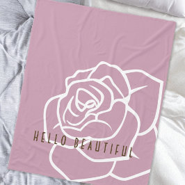Hallo Mooie - Moderne Chic Roze Roos Fleece Deken
