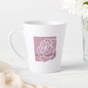 Hallo Mooie - Moderne Chic Roze Roos Latte Mok