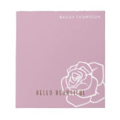 Hallo Mooie - Moderne Chic Roze Roos Notitieblok (Voorkant)
