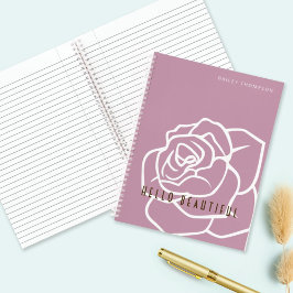 Hallo Mooie - Moderne Chic Roze Roos Notitieboek