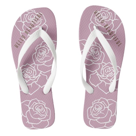 Hallo Mooie - Moderne Chic Roze Roos Teenslippers (Voetbed)