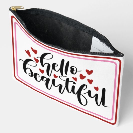 Hallo Mooie moderne harten print gesneden naaizak Etui (Open)