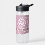 Hallo Mooie - Moderne Roze Roos Bloem Waterfles (Links)