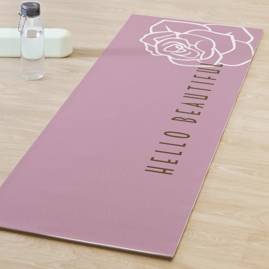 Hallo Mooie - Moderne Roze Roos Bloem Yogamat