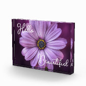 Hallo Mooie Paarse bloemen Fotoblokken (Rechts)